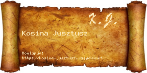 Kosina Jusztusz névjegykártya